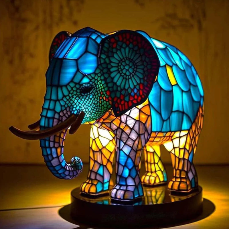 Tischlampe | Kunst Tier Bleiglas Stilvoll Einzigartig Vielseitig Trendy-Elefant-15CM-Luzern Mode