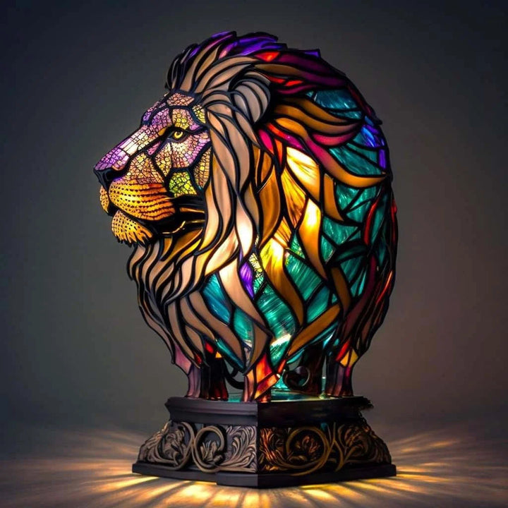 Tischlampe | Kunst Tier Bleiglas Stilvoll Einzigartig Vielseitig Trendy-Löwe-15CM-Luzern Mode