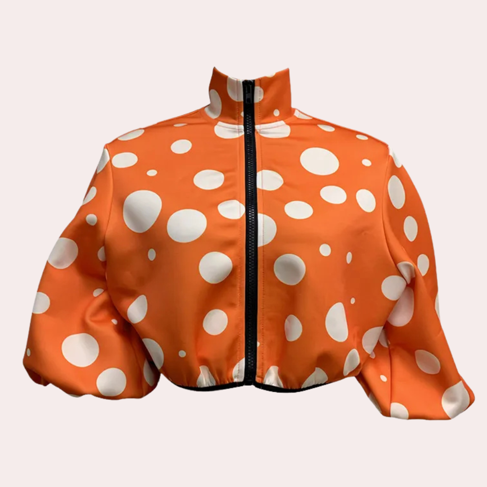 Damen Blumenjacke mit auffälligem Muster und Reißverschluss-Luzern Mode