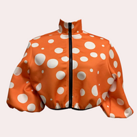 Damen Blumenjacke mit auffälligem Muster und Reißverschluss-Luzern Mode