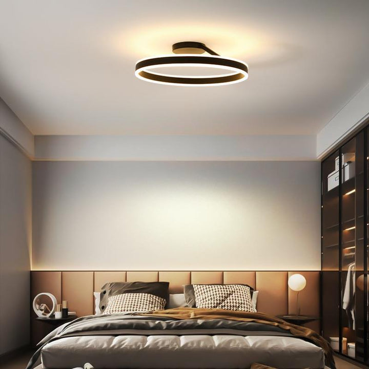 LED-Deckenleuchte | Rund Modern Stilvoll Vielseitig Stimmungsvolll Langlebig-Schwarz-Dimmbar-B-Luzern Mode