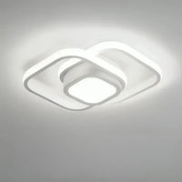 LED-Deckenleuchte | Einzigartig Modern Dimmbar Doppelring Langlebig Stilvoll-Quadratisch weiß-Luzern Mode