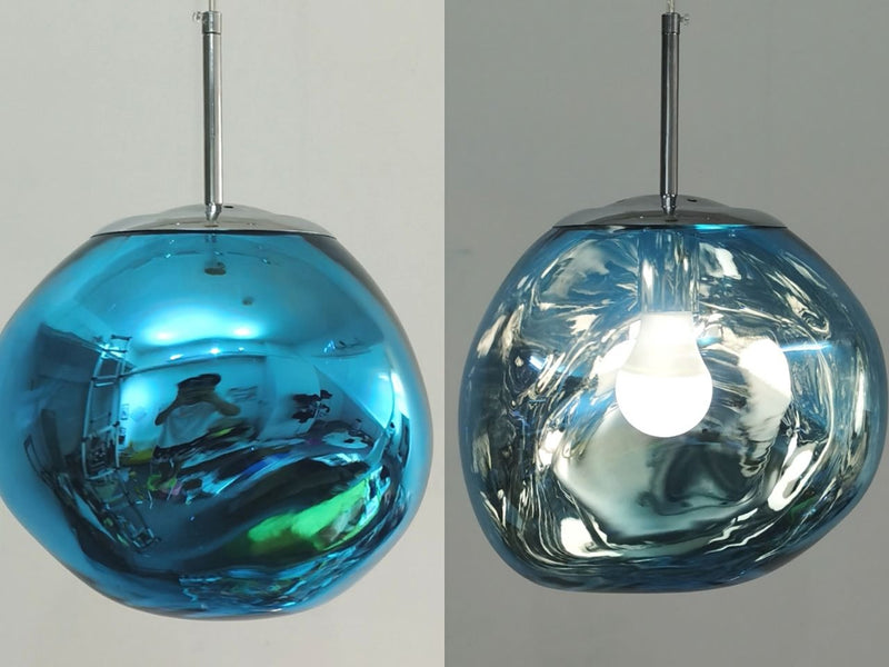 Deckenlampe | LED | Kugel | Eisen | Verstellbare Höhe | Energiesparend | Modern-Blau-15CM-Luzern Mode