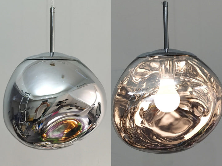 Deckenlampe | LED | Kugel | Eisen | Verstellbare Höhe | Energiesparend | Modern-Silber-15CM-Luzern Mode