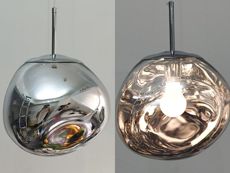 Deckenlampe | LED | Kugel | Eisen | Verstellbare Höhe | Energiesparend | Modern-Silber-15CM-Luzern Mode