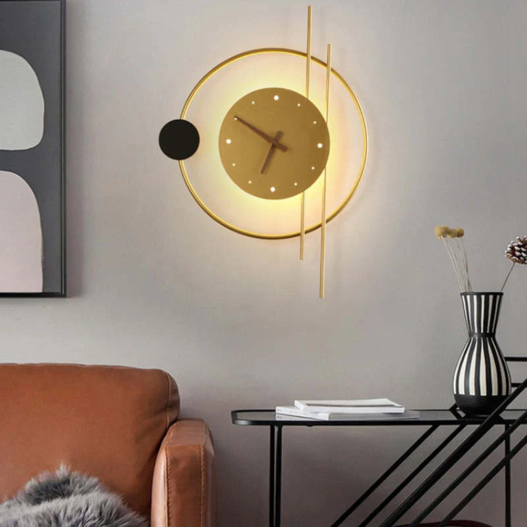 LED-Wanduhr | Stilvoll Einzigartig Vielseitig Dekorativ Langlebig Energiesparend-Gold-Luzern Mode