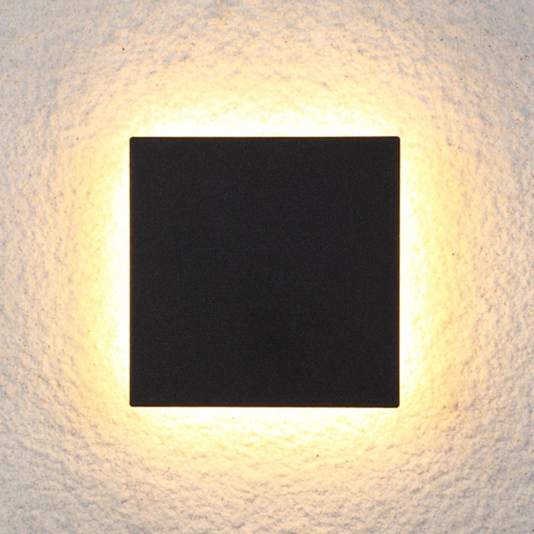 LED-Wandlampe | Modern Langlebig Stilvoll Minimalistisch Vielseitig-Warmes Weiß-Quadratisch klein-Schwarz-Luzern Mode