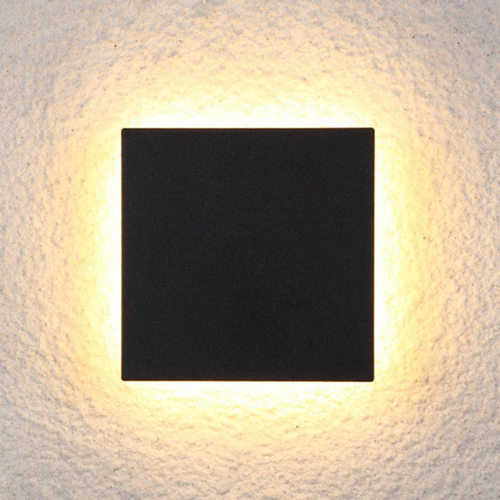LED-Wandlampe | Modern Langlebig Stilvoll Minimalistisch Vielseitig-Warmes Weiß-Quadratisch klein-Schwarz-Luzern Mode