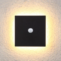 LED-Wandlampe | Modern Langlebig Stilvoll Minimalistisch Vielseitig-Warmweiß mit Bewegungssensor-Quadratisch klein-Schwarz-Luzern Mode