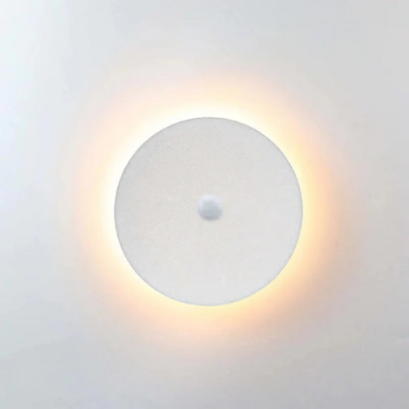 LED-Wandlampe | Modern Langlebig Stilvoll Minimalistisch Vielseitig-Warmweiß mit Bewegungssensor-Rund um Klein-Weiß-Luzern Mode