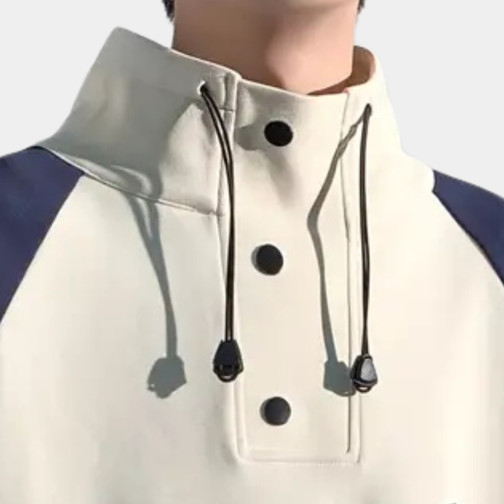 Herren Kapuzenpullover mit Knöpfen und Kordelzug Design-Luzern Mode