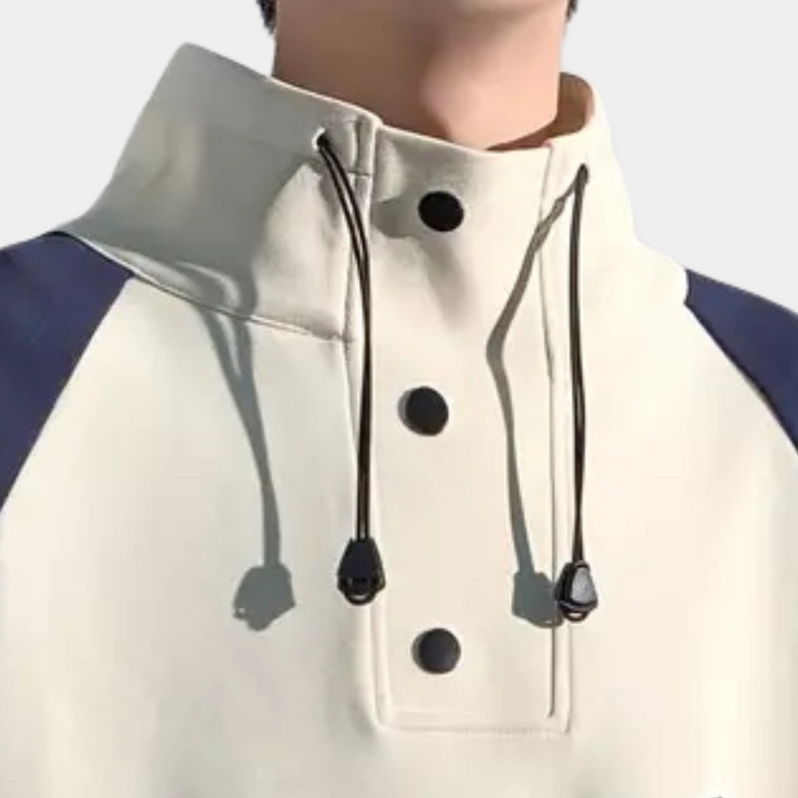 Herren Kapuzenpullover mit Knöpfen und Kordelzug Design-Luzern Mode