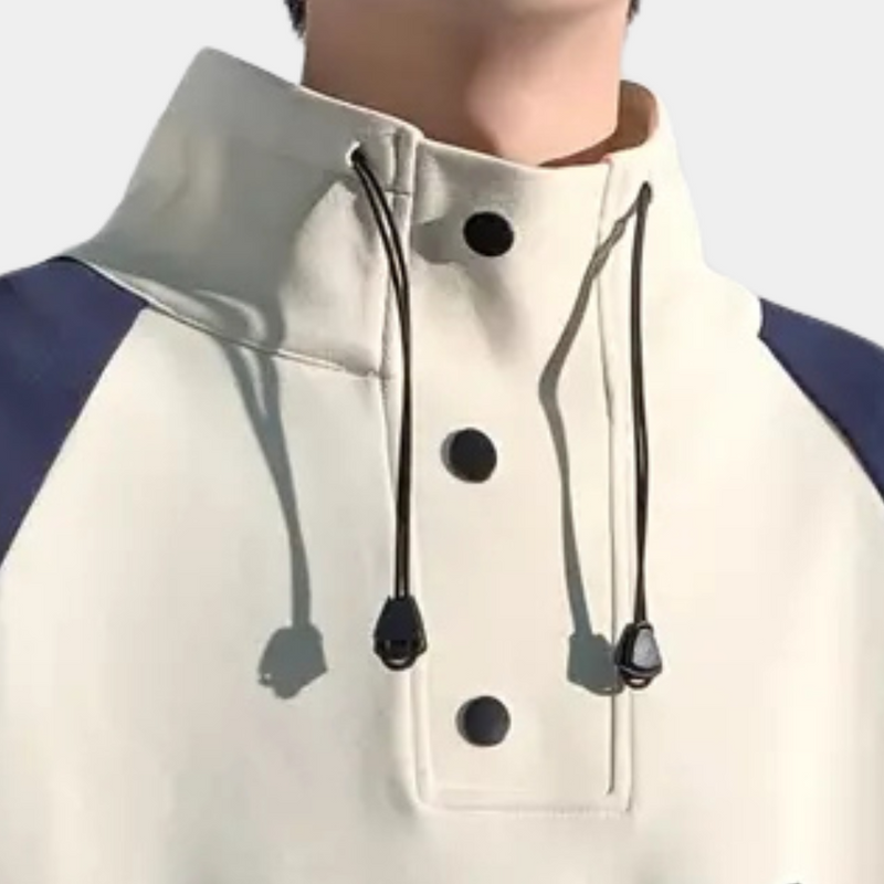 Herren Kapuzenpullover mit Knöpfen und Kordelzug Design-Luzern Mode