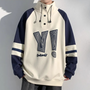 Herren Kapuzenpullover mit Knöpfen und Kordelzug Design-Beige-S-Luzern Mode