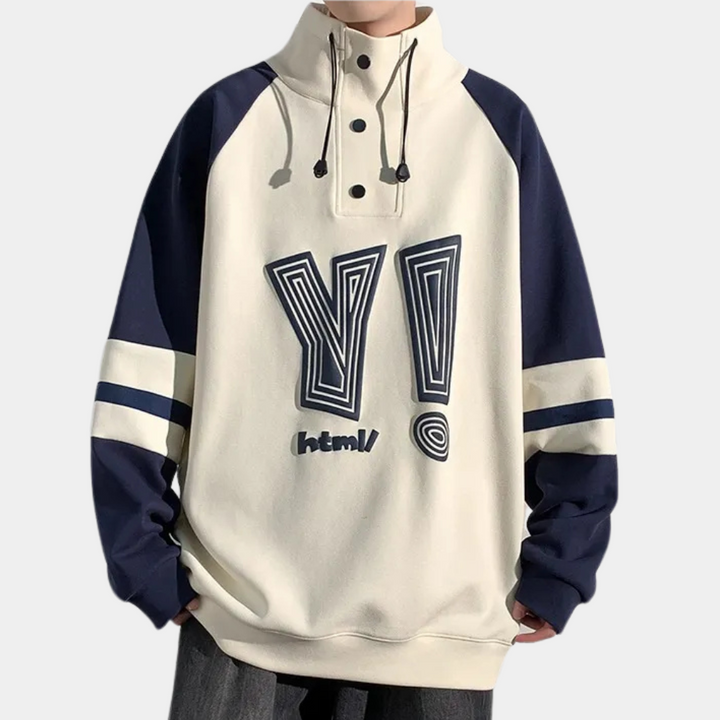 Herren Kapuzenpullover mit Knöpfen und Kordelzug Design-Luzern Mode