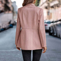 Eleganter Damenblazer mit Fischgrätenmuster für Büro-Luzern Mode