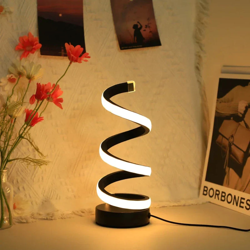 Schreibtischlampe | Modern Spiralförmig Einzigartig Stilvoll Vielseitig Langlebig USB-Luzern Mode