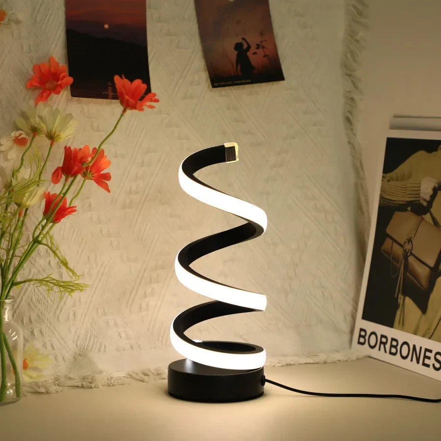 Schreibtischlampe | Modern Spiralförmig Einzigartig Stilvoll Vielseitig Langlebig USB-Luzern Mode