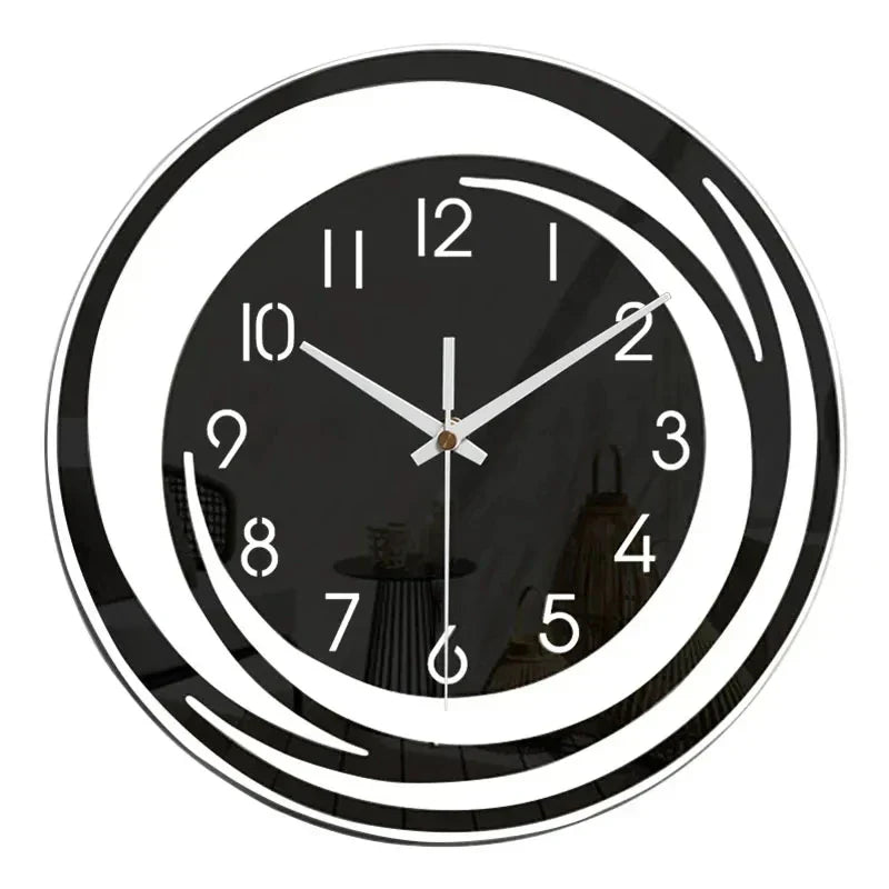 Schwarze Wanduhr | Modern Leise Stilvoll Vielseitig Langlebig Acryl-Luzern Mode