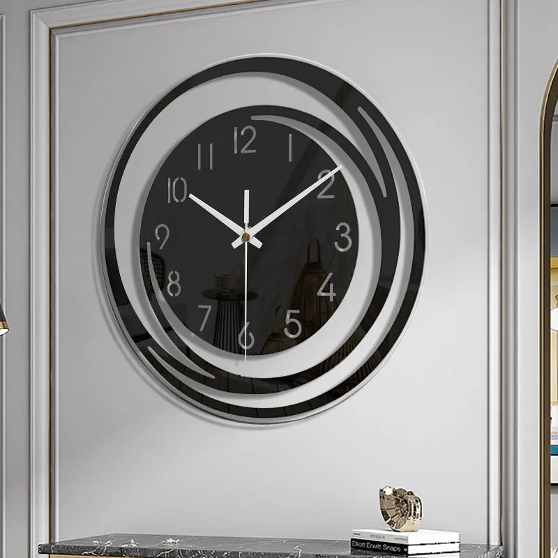 Schwarze Wanduhr | Modern Leise Stilvoll Vielseitig Langlebig Acryl-Luzern Mode