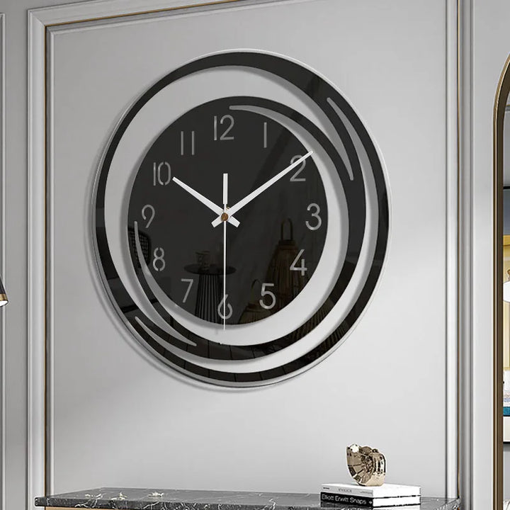 Schwarze Wanduhr | Modern Leise Stilvoll Vielseitig Langlebig Acryl-Luzern Mode
