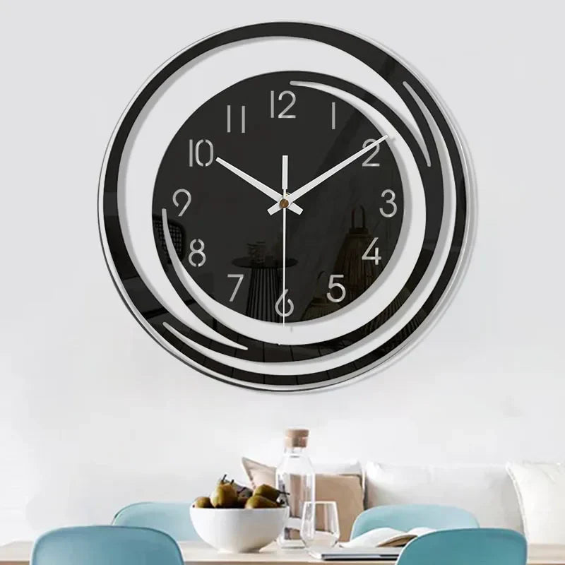 Schwarze Wanduhr | Modern Leise Stilvoll Vielseitig Langlebig Acryl-Luzern Mode
