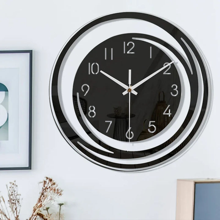 Schwarze Wanduhr | Modern Leise Stilvoll Vielseitig Langlebig Acryl-Luzern Mode