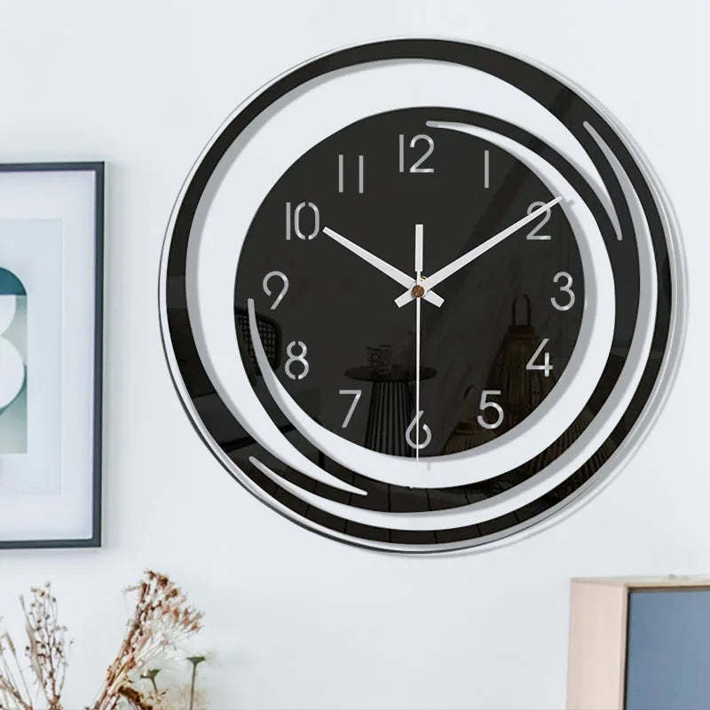 Schwarze Wanduhr | Modern Leise Stilvoll Vielseitig Langlebig Acryl-Luzern Mode