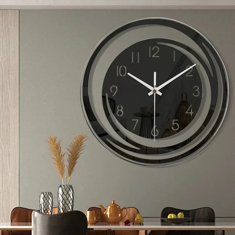 Schwarze Wanduhr | Modern Leise Stilvoll Vielseitig Langlebig Acryl-Luzern Mode