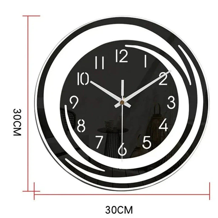 Schwarze Wanduhr | Modern Leise Stilvoll Vielseitig Langlebig Acryl-Luzern Mode