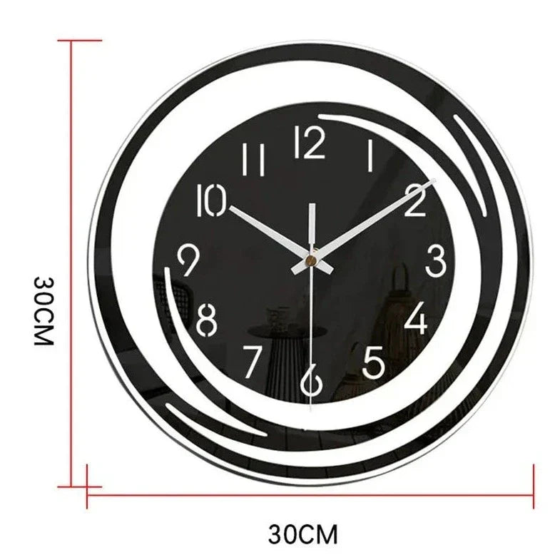 Schwarze Wanduhr | Modern Leise Stilvoll Vielseitig Langlebig Acryl-Luzern Mode