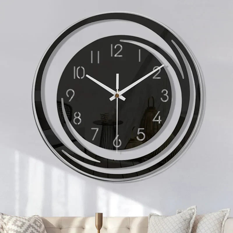 Schwarze Wanduhr | Modern Leise Stilvoll Vielseitig Langlebig Acryl-Luzern Mode