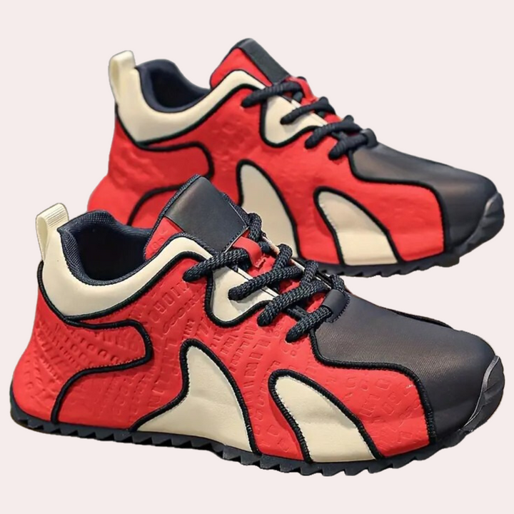 Damen Sneaker mit Muster - Bequeme Freizeitschuhe kaufen-Rot-39-Luzern Mode