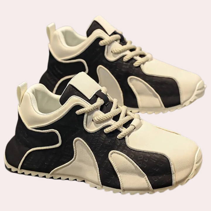 Damen Sneaker mit Muster - Bequeme Freizeitschuhe kaufen-Schwarz-39-Luzern Mode