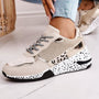 Damen Sneakers | Ergonomisch | Punktmuster | Schnürung | Niedrig-Gold-35-Luzern Mode