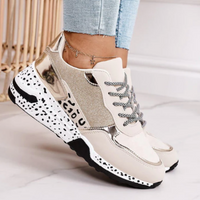 Damen Sneakers | Ergonomisch | Punktmuster | Schnürung | Niedrig-Luzern Mode