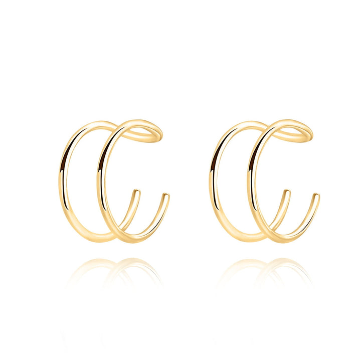 Ohrclips | Modern U X Silber Vergoldet Langlebig Stilvoll Vielseitig-U-Gold-Luzern Mode