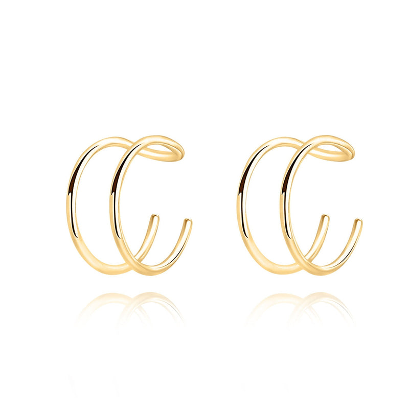 Ohrclips | Modern U X Silber Vergoldet Langlebig Stilvoll Vielseitig-U-Gold-Luzern Mode
