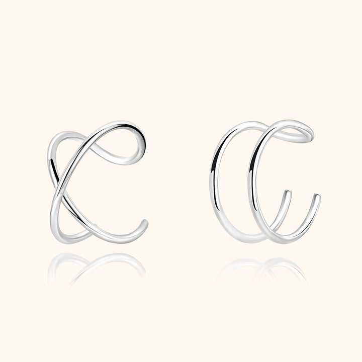 Ohrclips | Modern U X Silber Vergoldet Langlebig Stilvoll Vielseitig-U und X-Silber-Luzern Mode