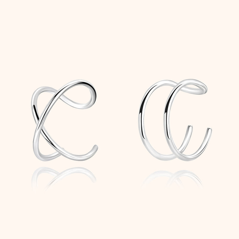 Ohrclips | Modern U X Silber Vergoldet Langlebig Stilvoll Vielseitig-U und X-Silber-Luzern Mode