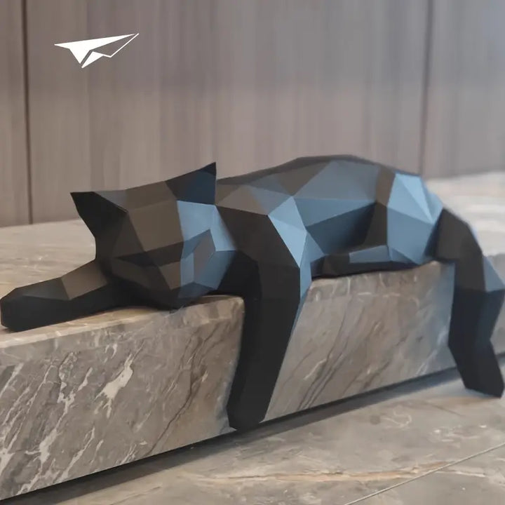 Katzenfigur | Modern Abstrakt Harz Langlebig Stilvoll Einzigartig Geschenk-Schwarz-Luzern Mode