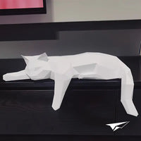 Katzenfigur | Modern Abstrakt Harz Langlebig Stilvoll Einzigartig Geschenk-Weiß-Luzern Mode