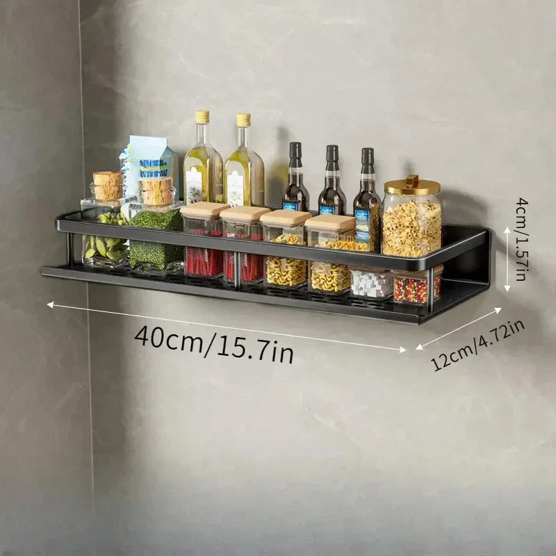 Schwarzes Küchenregal | Modern Vielseitig Langlebig Praktisch Platzsparend-40cm-Luzern Mode