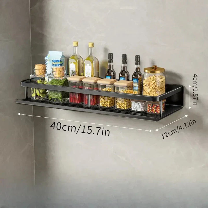 Schwarzes Küchenregal | Modern Vielseitig Langlebig Praktisch Platzsparend-40cm-Luzern Mode