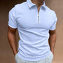 Slim Fit Zip Polo Herren | Reißverschluss Shirt Sommer | 1+1 Gratis Aktion-Hellblau-S-Luzern Mode