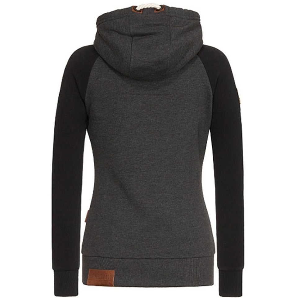 Damen Kapuzenjacke mit Reißverschluss und Kordelzug-Luzern Mode