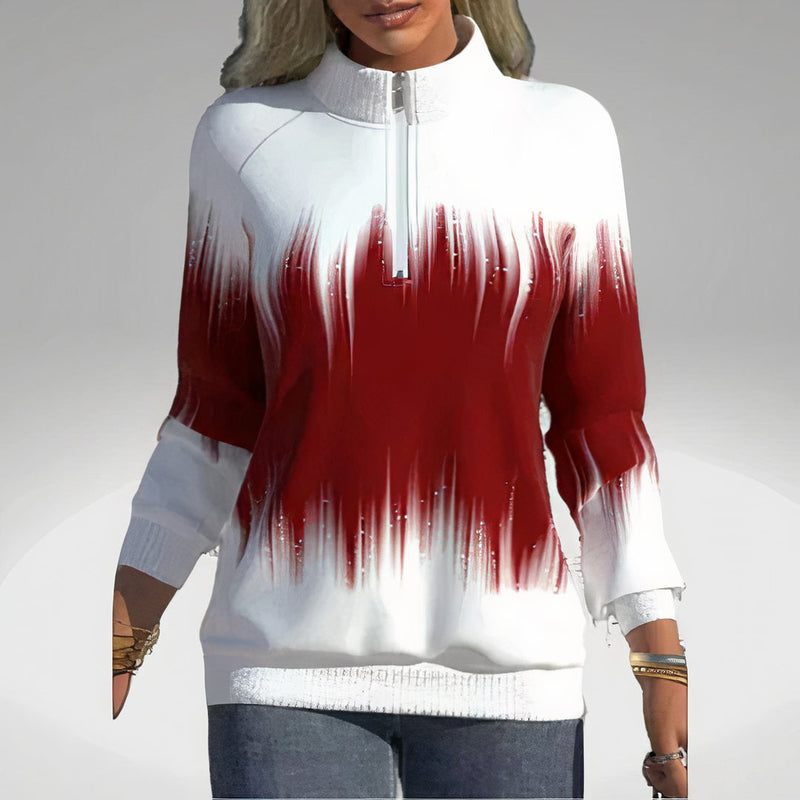 Damen Sweatshirt mit Reißverschlusskragen – Elvira