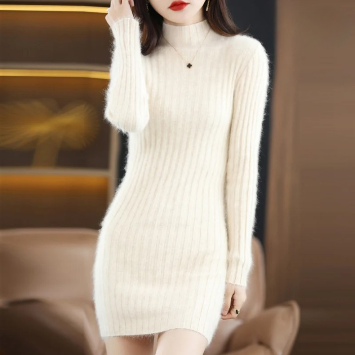 Strickkleid Herbst mit Kragen – Noëlle