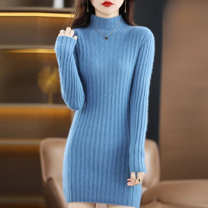Strickkleid Herbst mit Kragen – Noëlle