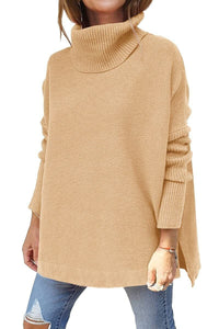 Warme locker sitzende Damenpullover mit Rollkragen - Amara